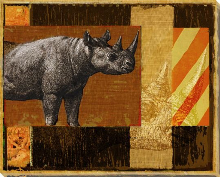 Rhino Collage Wrapped Canvas Giclee Print Wall Art