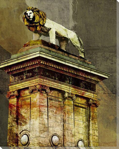 Loop Standing Lion Wrapped Canvas Giclee Print Wall Art