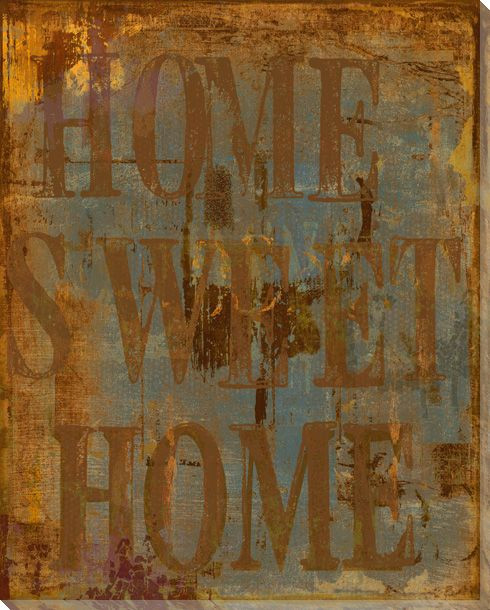 Urban "Home Sweet Home" Wrapped Canvas Giclee Print Wall Art