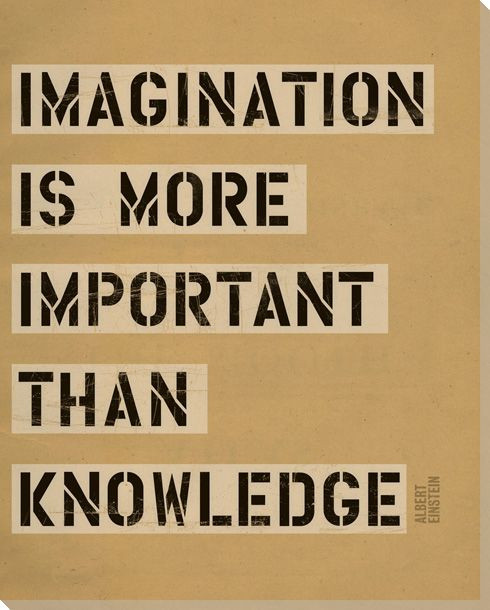 Imagination is More... Saying Wrapped Canvas Giclee Print Wall Art