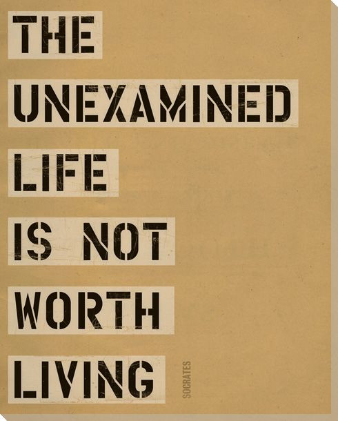 The Unexamined Life... Saying Wrapped Canvas Giclee Print Wall Art