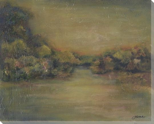 Golden Landscape Wrapped Canvas Giclee Print Wall Art