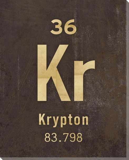 Krypton - Periodic Table of Elements Wrapped Canvas Giclee Print