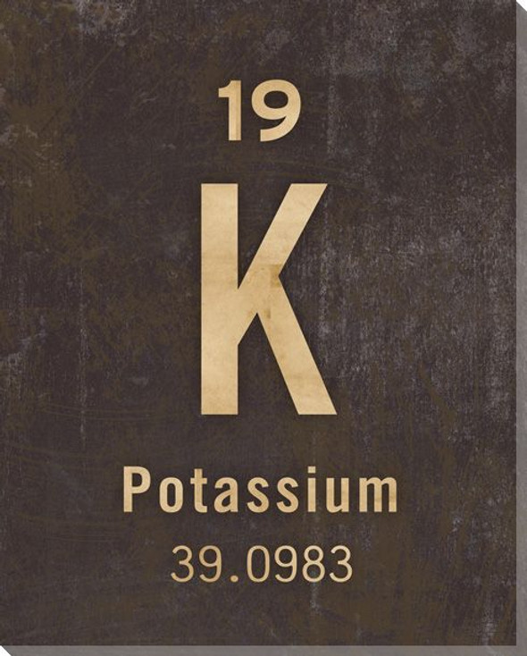 Potassium - Periodic Table of Elements Wrapped Canvas Giclee Art Print