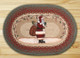 Santa Claus Jute Oval Rug | Christmas Holiday Home Accent