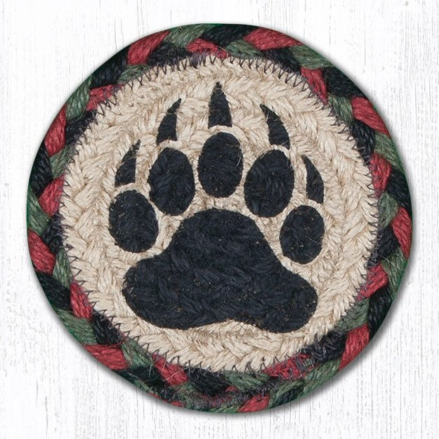 Bear Paw Braided Jute Coaster - Wildlife Jute Drink Coaster