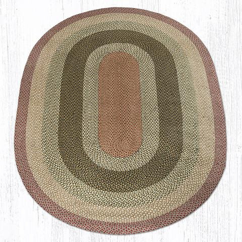6' x 9' Burgundy Gray Braided Jute Oval Rug Floor Rug Area Rug