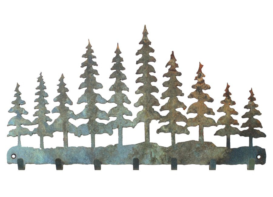 84" Large Pine Tree Forest Metal Wall Art Nature Wall Decor