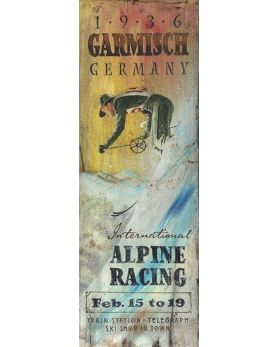 Customizable International Alpine Skiing Vintage Style Wooden Sign ...