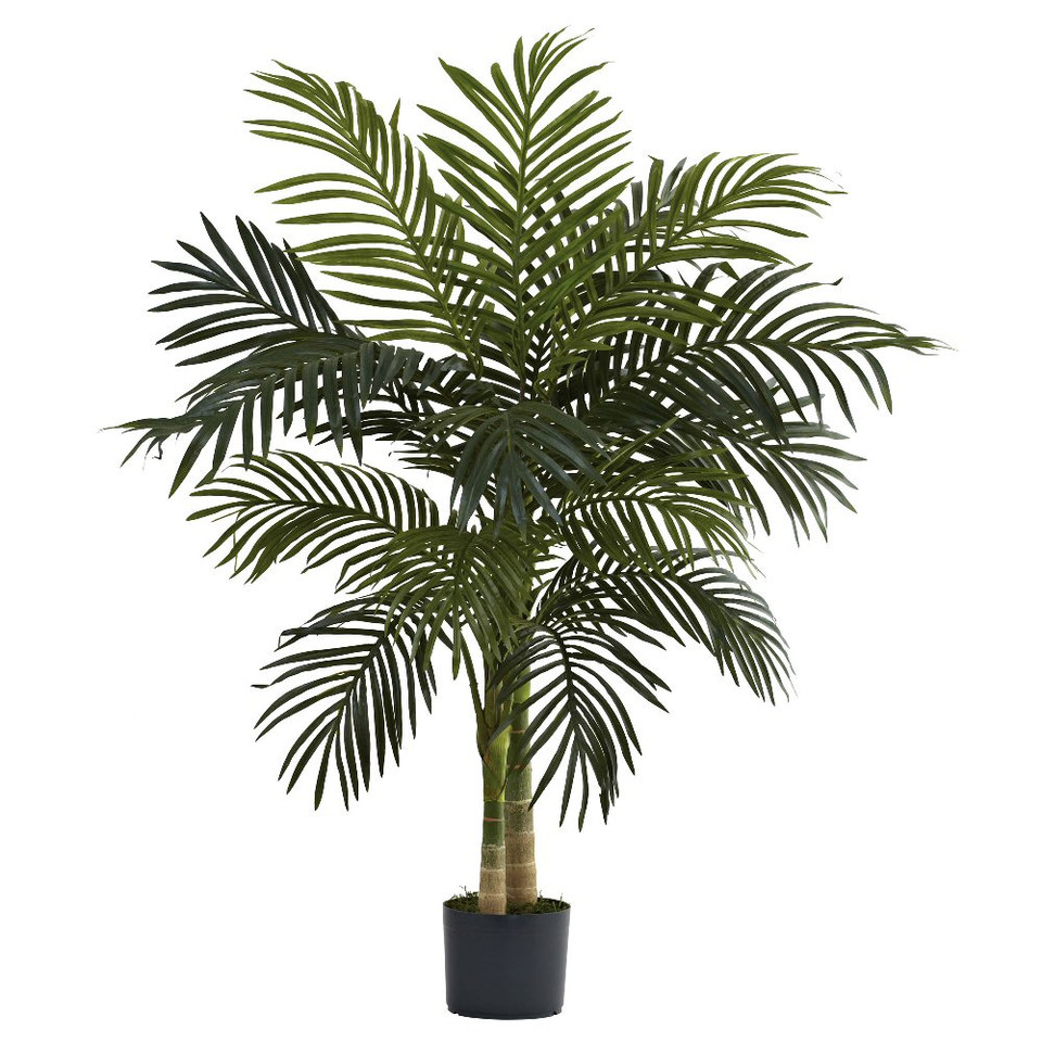 Nearly Natural 6.5' Golden Cane Palm Silk Tree - Artificial Trees