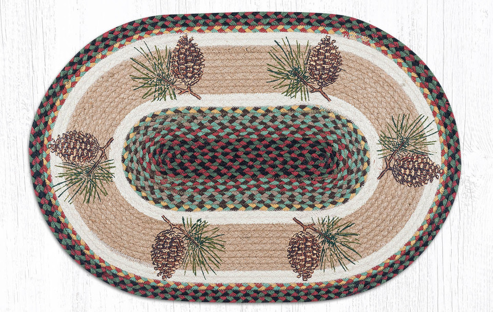 20" x 30" Moose in the Forest Braided Jute Oval Rug by Sandy Clough