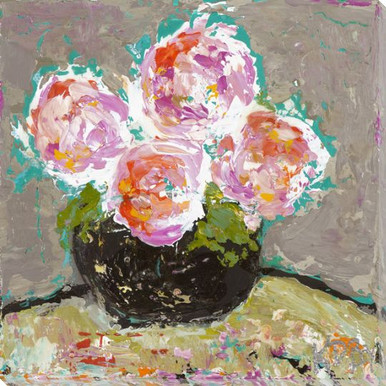 Pink Bloom Flowers Wrapped Canvas Giclee Print Wall Art | Garden Flower ...