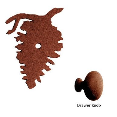Pine Cone Metal Drawer Pull With Back Plate Drawer Knob