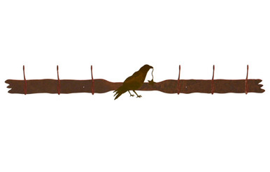 Crows Bustle Racks Crow Bird Six Hook Metal Wall Coat Rack | Rustic Woodland Lodge Decor
