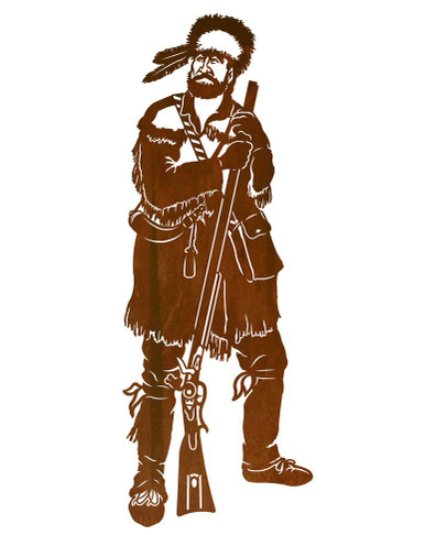 42" Mountain Man Metal Wall Art - Western Wall Decor