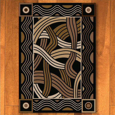 Hand Coiled Black Cherokee Inspired Area Rug 4x5 | Southwestern Home ...