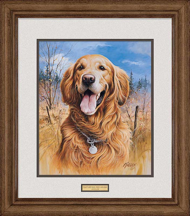 Dingleberries Happen, Golden Retriever dog wall art print