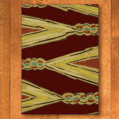 Finger Weave Red Cherokee Inspired Area Rug 5x8 | Southwestern Home ...