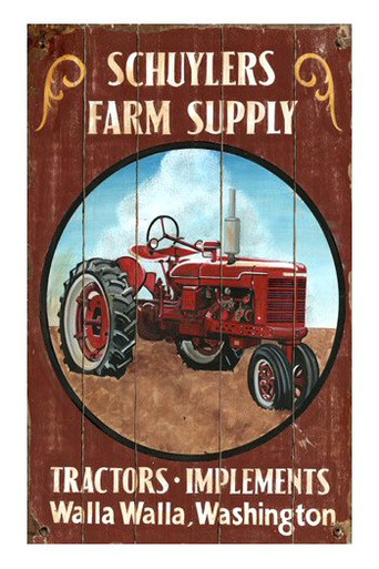 Custom Red Tractor Vintage Style Metal Sign - Personalized Antique ...