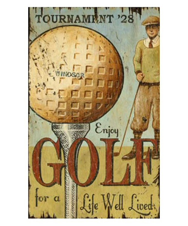 Rustic Golf Signs Customizable Enjoy Golf Vintage Style Wooden Sign - Personalized Retro ...