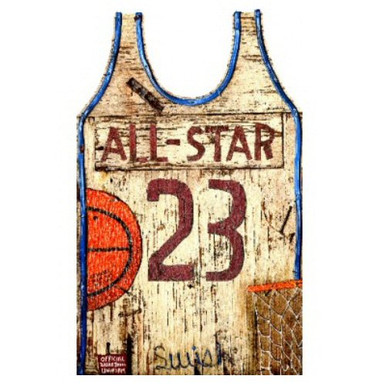 Custom Basketball Jersey Vintage Style Wooden Sign