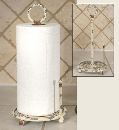 Rustic White Farmhouse Paper Towel Holder