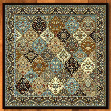 Badillo Multi Color Square Area Rug 8x8 | Rustic Home Decor Rugs