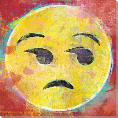 Unamused Emoji Wrapped Canvas Giclee Art Print Wall Art