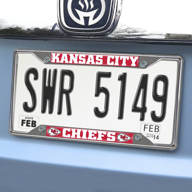 Fanmats Kansas City Chiefs License Plate Frame - Black