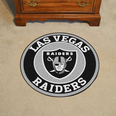 Officially Licensed NFL Las Vegas Raiders 27 Round Rug w/Vintage Logo