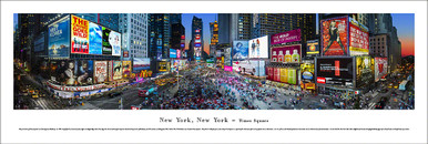 Times Square Panoramic Wall Art Print | Vibrant City Decor