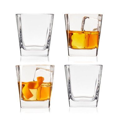 Square Rocks Glasses by True, Set of 4 - Drinkware