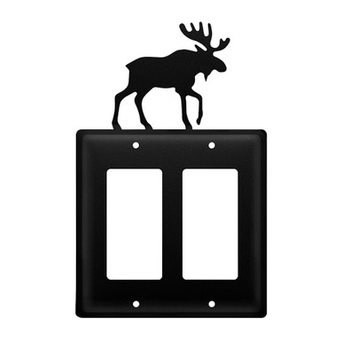 Moose Double Rocker (GFCI) Metal Switch Plate Cover - Wall Plate ...