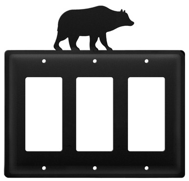 Bear Triple Rocker (GFCI) Metal Switch Plate Cover - Wall Plate - Light ...
