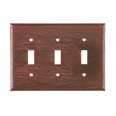 Plain Triple Toggle Tin Switch Plate Cover in Rustic Tin - Wall Plate ...