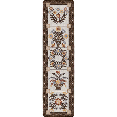 Quilt Pattern Area Rug Inspired Quilt Brown Runner Area Rug 2x8 | Rustic Home Decor Rugs