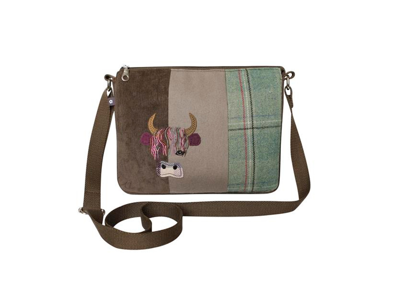 Earth Squared Tweed Applique Highland Friends Amelia Bag