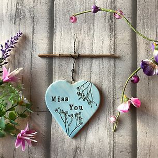 Hand Stamped Ceramic Hearts 