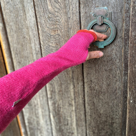 Long Alpaca Fingerless Mittens