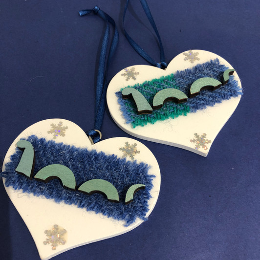 Wooden Heart Christmas Decorations