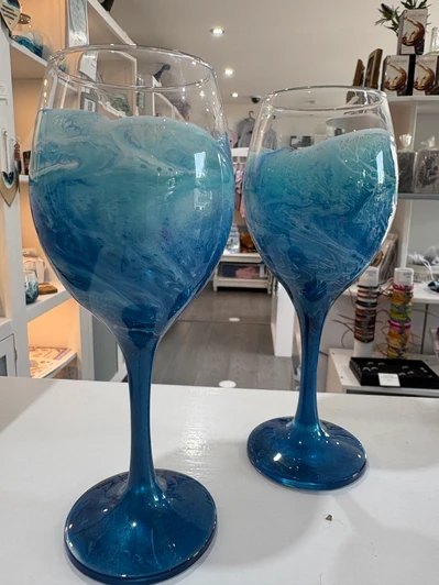 Ocean Resin Wine Glasses - Boxed
