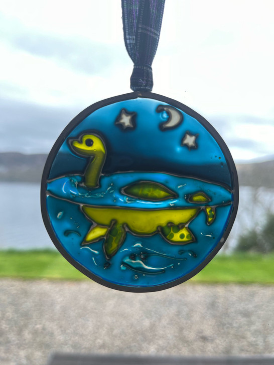 Nessie Hand Painted Glass Hanger 