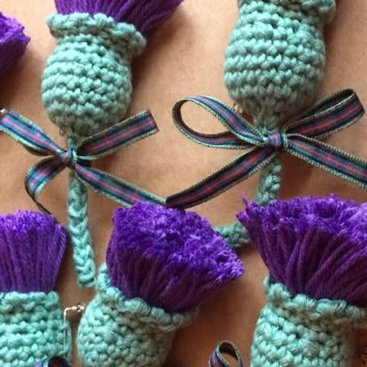 Crochet Thistle Brooch