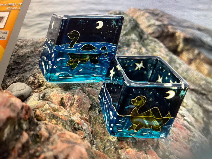 Hand Painted Glass Candle Holders