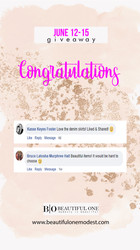 June 12th - 15th GIVEAWAY WINNERS