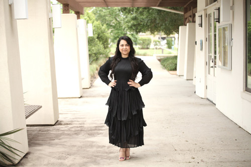 Amani Wave Layered Dress - Black