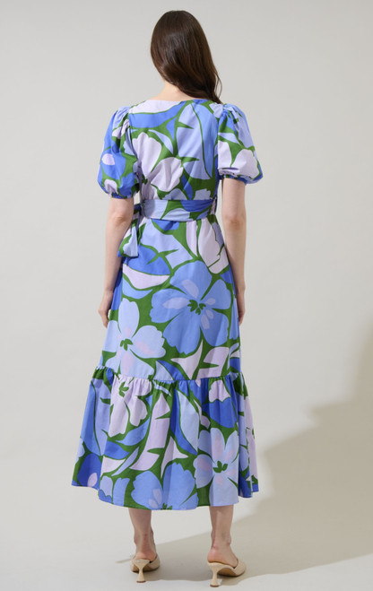 Floral Poplin Mid Wrap Dress