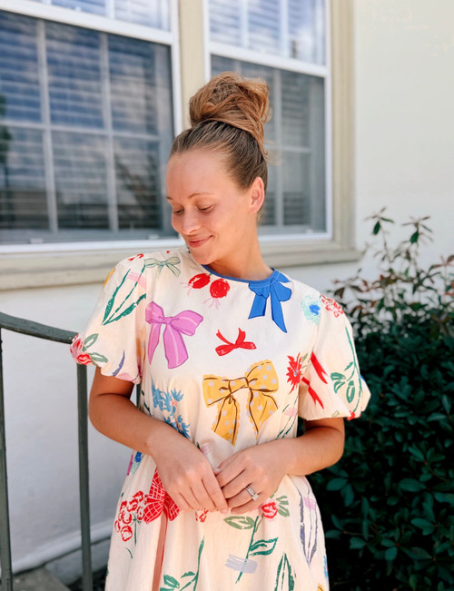 Bow Tiered Midi Dress