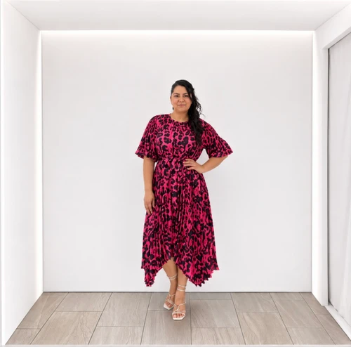 Kerene Pleated Dress - Bold Leopard