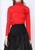 Gracia Flower Applique Top - Red (back zipper)